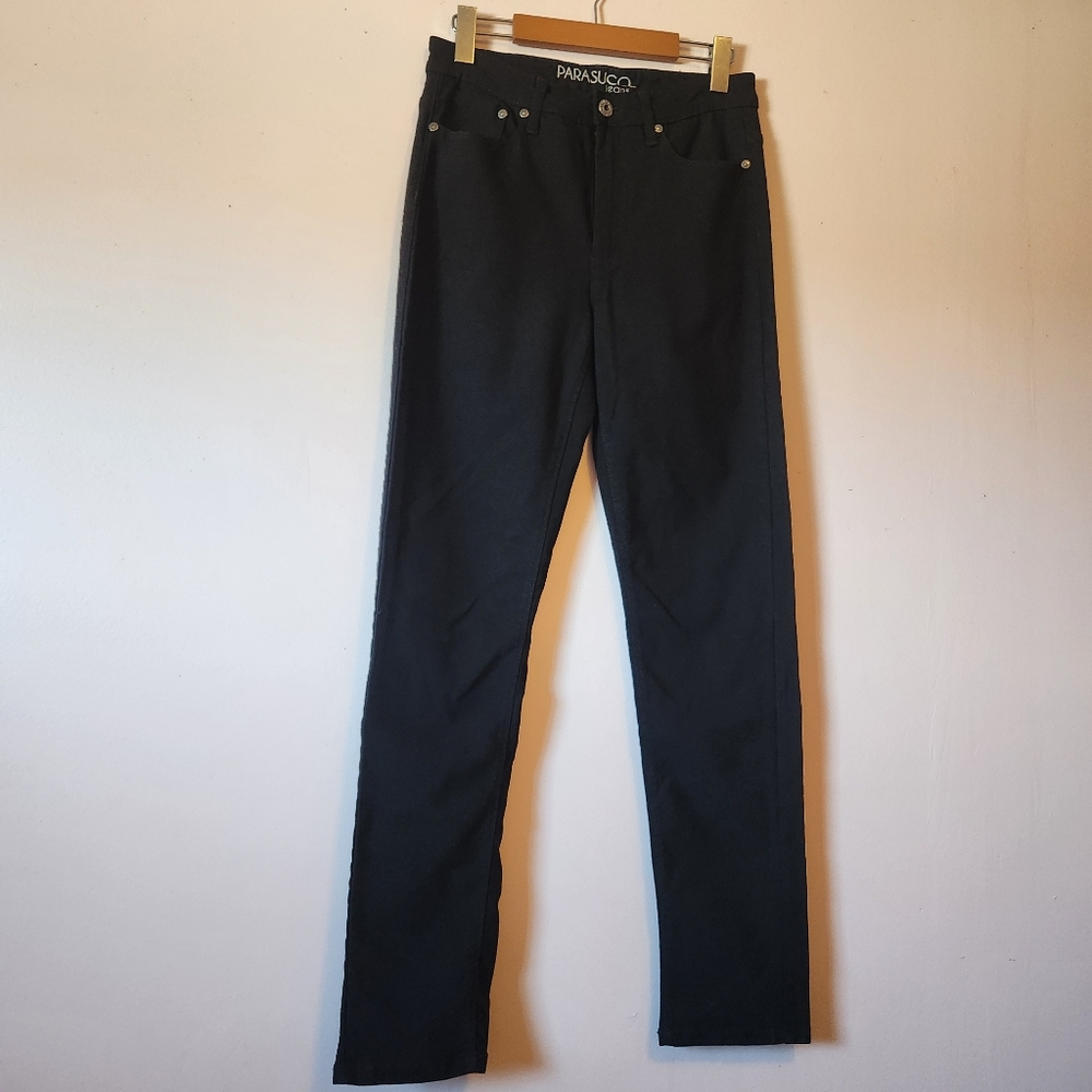 Parasuco Black Slim Fit Stretch Pants High Rise Size 8